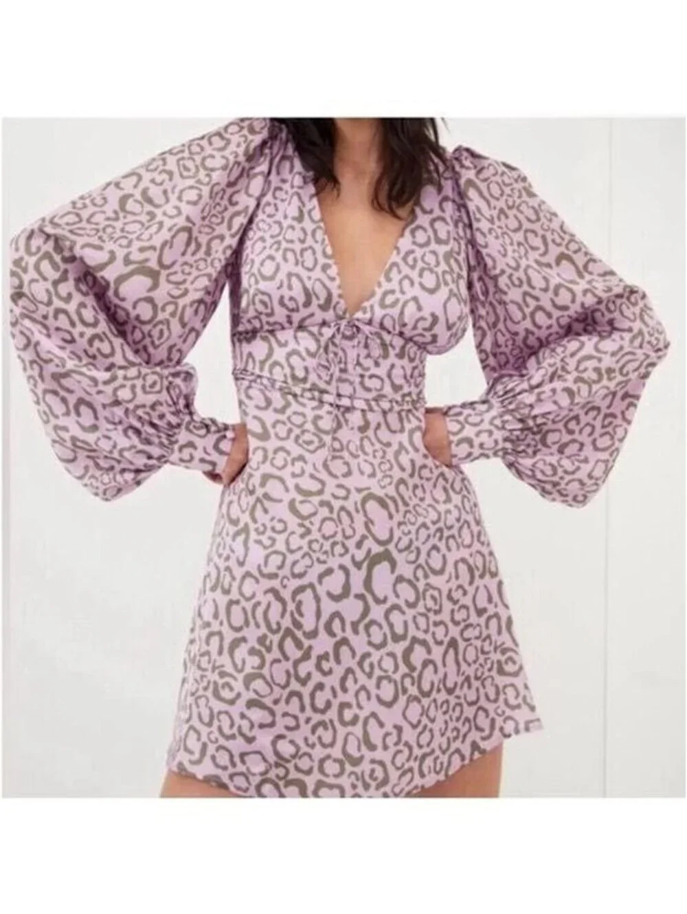 For Love and Lemons June Mini Dress Purple and gray - Picture 2 of 8